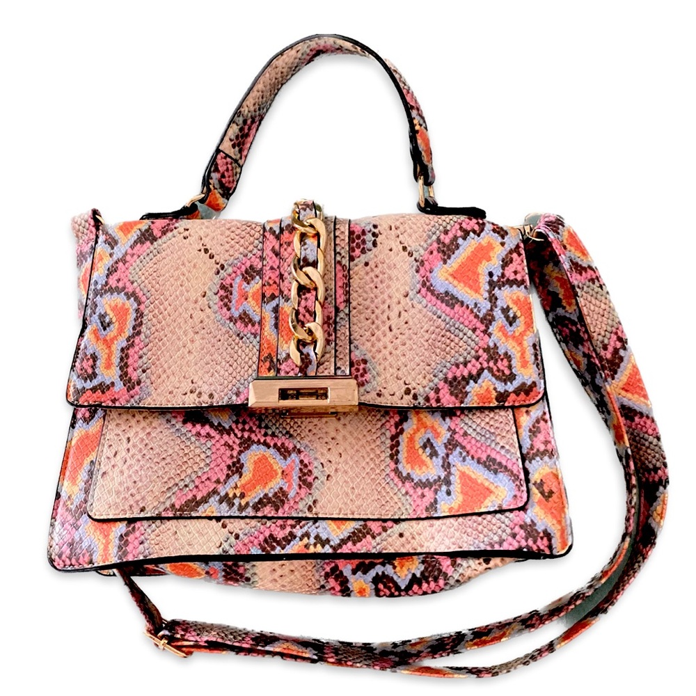 Aldo Colorful Snake Print Crossbody/ Duffle Bag